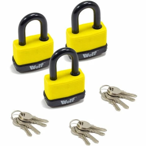 Wolf Heavy Duty 65mm Padlock - Pack Of 3 1 Wolf Heavy Duty 65mm Padlock - Pack Of 3