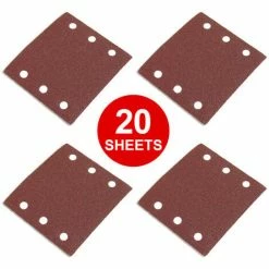 Wolf 20pc Rectangular Sanding Sheets 80 Grit